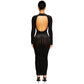 Women's Solid Color Tight Long Sleeve Dress
