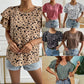 Women's Casual Loose Print Polka Dot Pullover Top