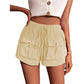 Short cargo ample taille moyenne avec cordon de serrage pour femme