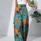 Printed Casual High Waist Wide Leg Pants Trousers