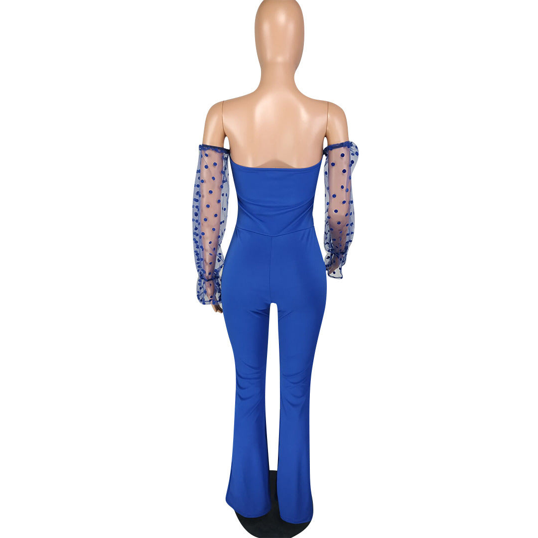 Combinaison décontractée à jambes larges et creuses