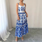 Women's Summer New Waist-slimming Design Floral Strap Dress Elegant Vacation Style