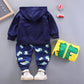 Boys' Cartoon Dinosaur Zipper Cardigan Three-piece Set