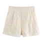 Women's New Loose Embroidered Half Elastic Shorts Short Sleeve Top Suit