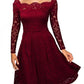 Women's Dress Vintage Mid-sleeve Lace Irregular Dress
