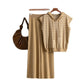 Top And High-waisted Wide-leg Pants Two-piece Set
