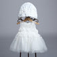 Pleine lune de bébé, robe de mariée de bébé, robe de princesse, robe d'enfant, bonnet en dentelle, robe duveteuse, studio photo 
