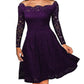 Women's Dress Vintage Mid-sleeve Lace Irregular Dress