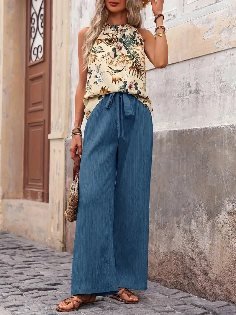 Sleeveless Top And Trousers Advanced Two-piece Suit