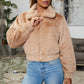 Women's Winter Blouse Solid Color Fashion Casual Long-sleeved Zipper Jacket