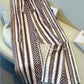 Striped Digital Printing Wide Leg Leisure Slim Fit Tied Cropped Pants