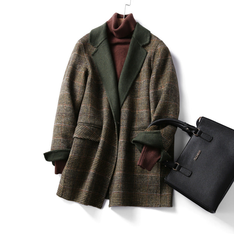 Hand-sewn Double-sided Wool Velvet Coat Ladies Suit