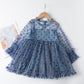 Girls' Autumn Long Sleeve Mesh Dress