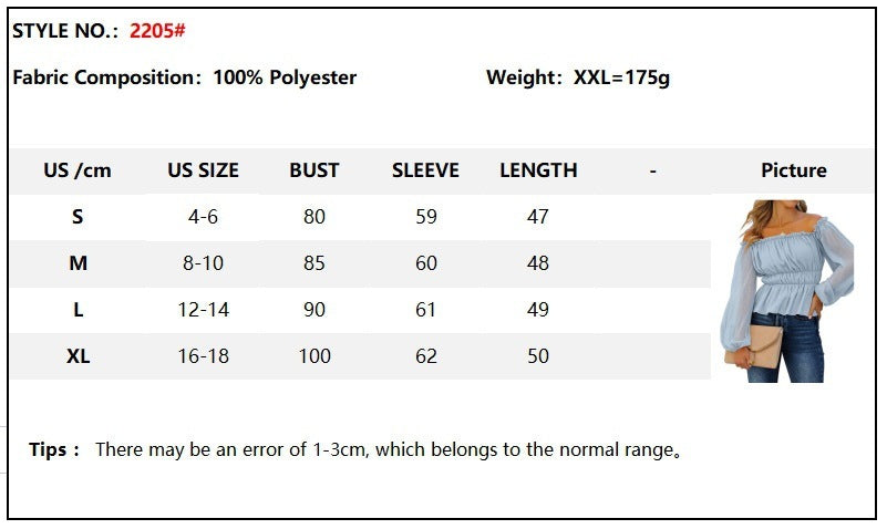 Women's Summer New Long-sleeved Casual Off-shoulder Shirt