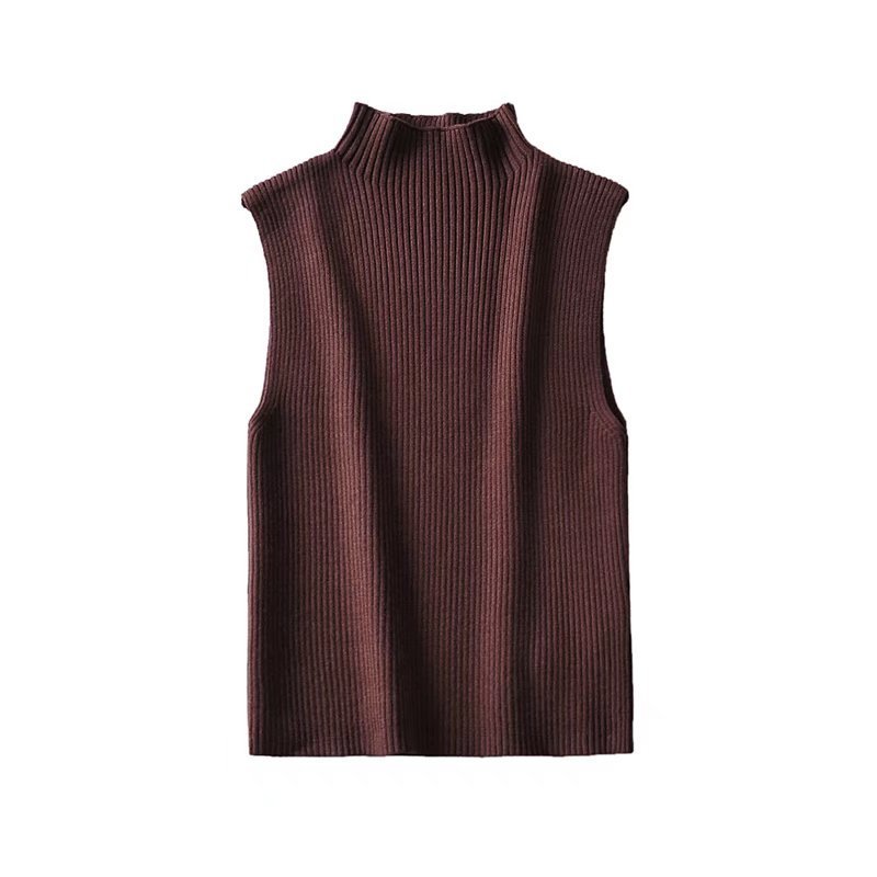 Women's Half-turtleneck Sleeveless Knitted Vest