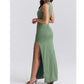 Female Retro Hip-wrapped Slit Slim-fitting Dress