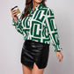 Plus Size Women's Blouse Geometric Pattern