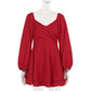 Robe amincissante à manches longues, style décontracté, style swing quotidien