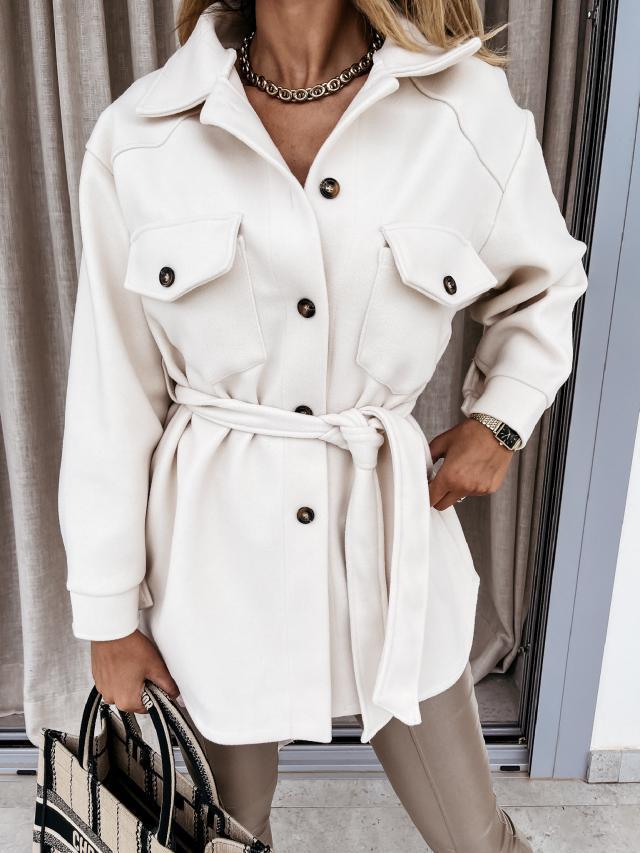 Petite veste parfumée à lacets tendance avec poches