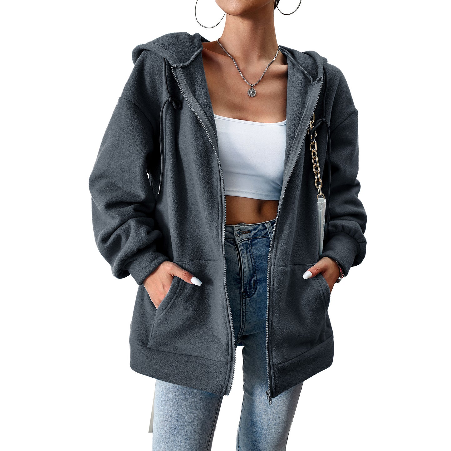 Women's Fashion Loose Casual Sweater Cardigan Hooded Coat