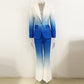 Temperament Gradient Color Slim Flared Pants Suit