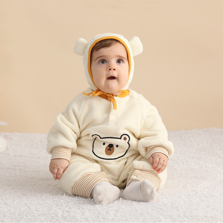 Baby Jumpsuits Autumn And Winter Polar Fleece Bear Baby Jumpsuit
