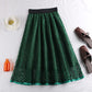Spring And Summer Elastic High Waist Slimming Lace Crochet Hollow Large Swing A- Line Umbrella Skirt