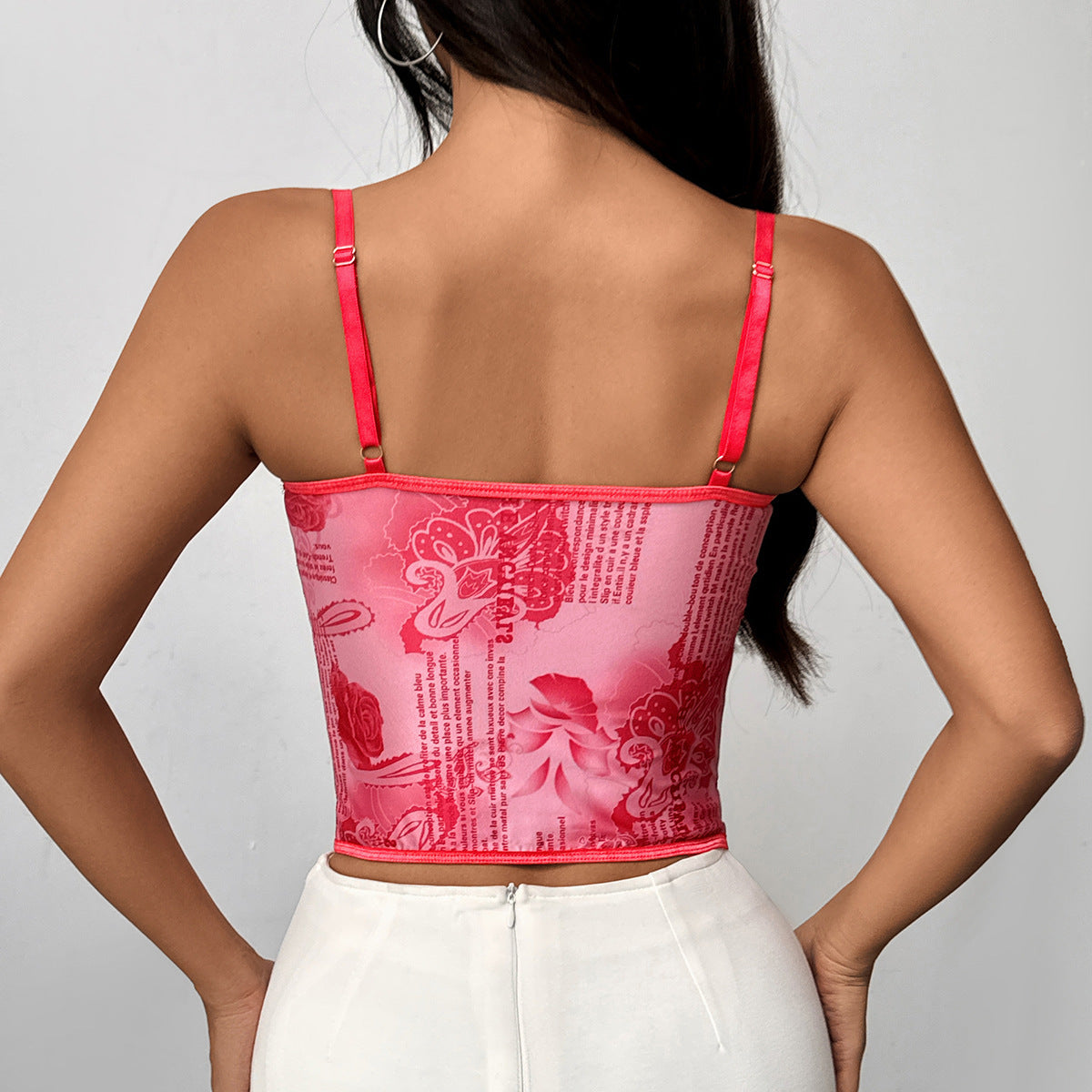 Street Style Lace Fishbone Slim-fit Tank Top