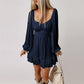Solid Color Waist-controlled Slimming Long Sleeve Dress