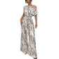 Vacation Style Slant Shoulder Strap Wide Leg Jumpsuit