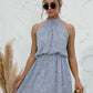 Popular Independent Station Popular Halter Floral Tie-neck Strapless Dress
