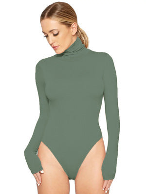 Combinaison slim à manches longues et col haut pour femme, 12 couleurs, la plus vendue, pour l'hiver 