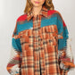 Manteau en laine à carreaux AZTEC pour femme avec poche à revers