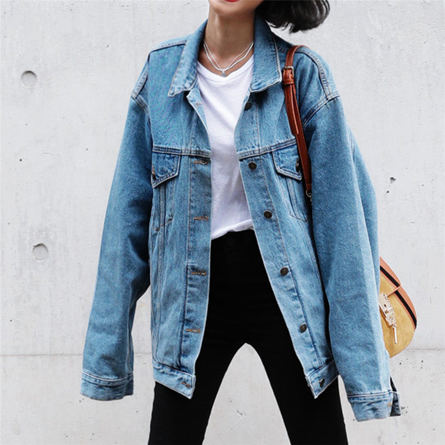 Women's long-sleeved denim jacket