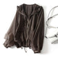 Lightweight Breathable Sun Protection Clothing Women's Spring Loose Top Trendy Hooded Drawstring Thin Coat