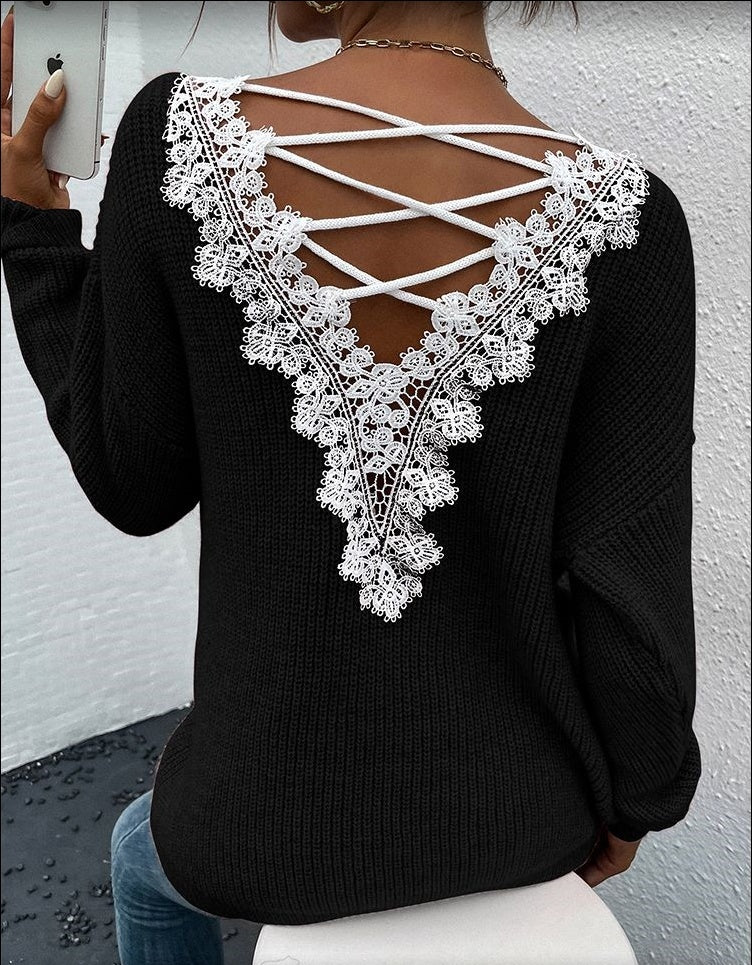 Pull col V pour femme, vêtement d'hiver style streetwear, style années 2000, style bandage, en cachemire, de haute qualité, tendance