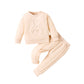 Printed Bear Pullover Sweater Pleated Trousers Sports Suit