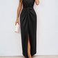 Summer Elegance Kinked Sleeveless V-neck Slit Dress