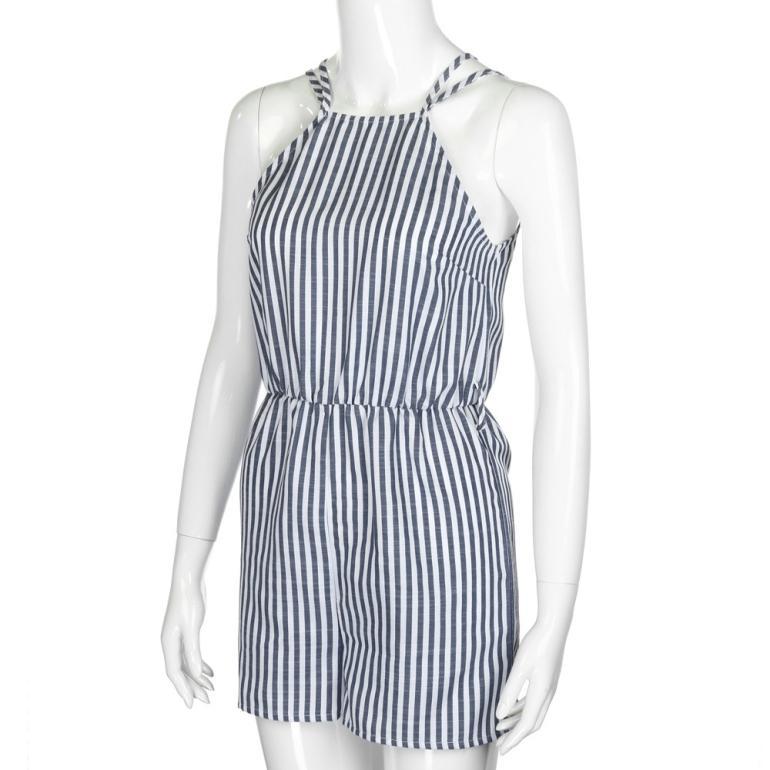 Sleeveless open-back jumpsuit