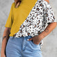 Crew Neck T-Shirt Women's Print Leopard Casual Short Sleeve Top