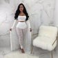 Women's Plus Size Fashion Lace Hollow Cloak Wrapped Chest Pants Suit