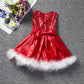 Robe de Noël en polaire blanche avec nœud