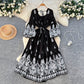 Women's Court-Style Printed Minimalist Lace-Up Dress