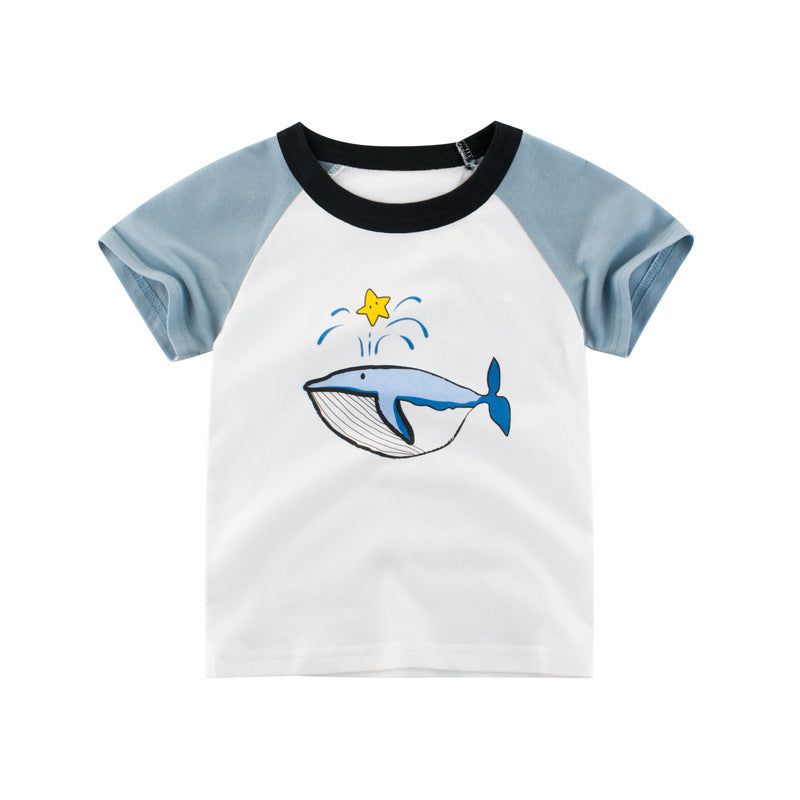 T-shirt enfant col rond manches courtes en coton