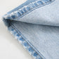 Split denim skirt
