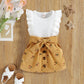 Pit Strip Flying Sleeves Floral Corduroy Skirt Two-piece Suit
