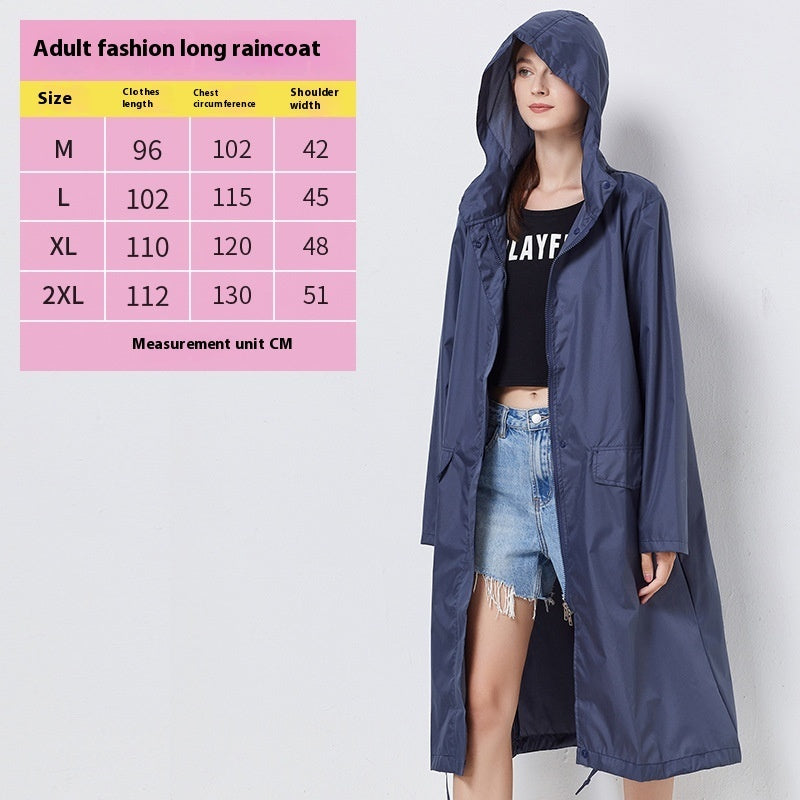 Raincoat Mid-length Windproof Outdoor Poncho Tide