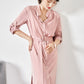 Women's girdle shirt skirt side slit dress