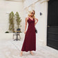 Womens Solid-Color Strap Casual Dress