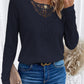 Lace Patchwork Round Neck Women's Long-sleeved T-shirt